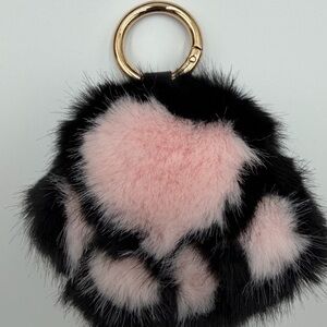 Black and Pink Fur Keychain